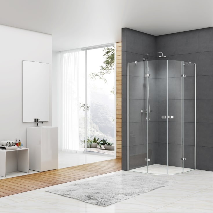 Bathlife doldis dusjhjørne 100x100 cm, klart galss, krom profil