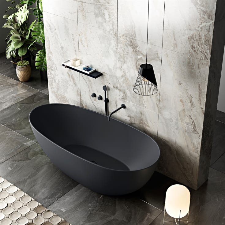 Bathlife Badekar Klok C912, 180x84, matt sort
