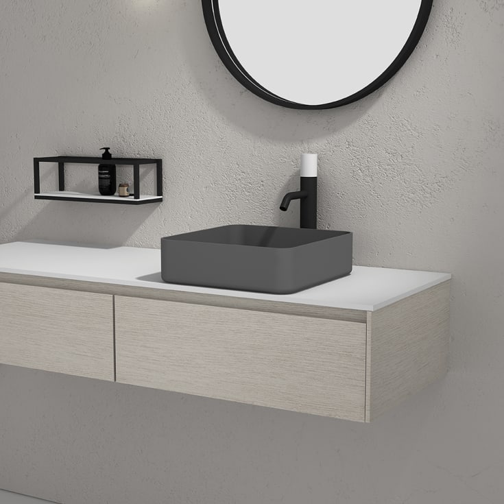 Bathlife Stark toppmontert servant, 38x38 cm, grå