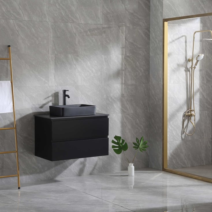 Bathlife Extas møbelpakke, med servant, 80x46,5x50 cm, sort