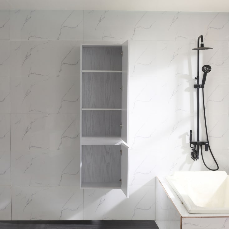 Bathlife Lättsam sideskap, 45x150 cm, hvit eik