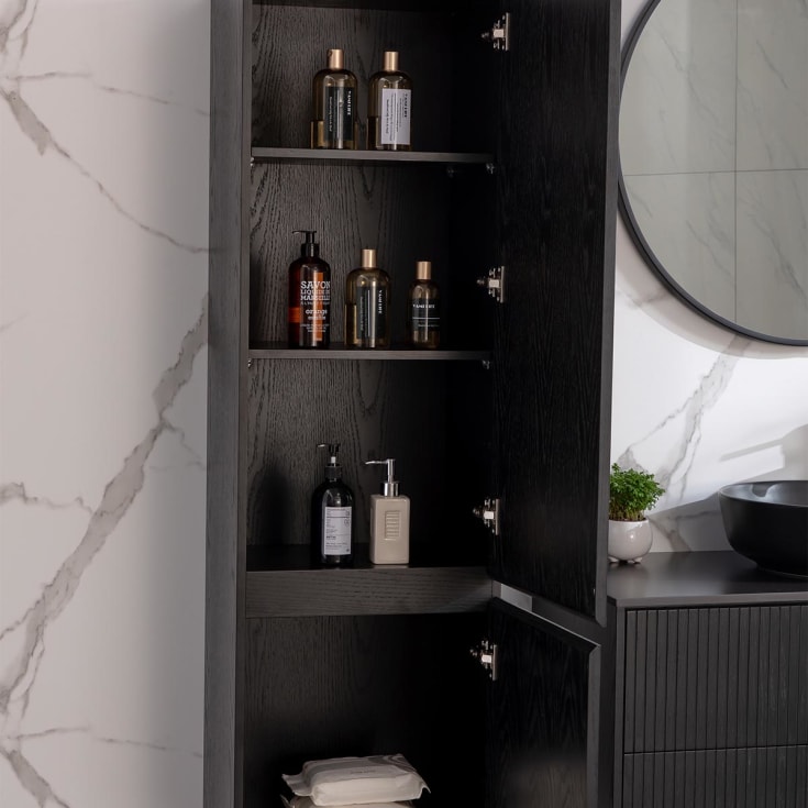 Bathlife Förtjust høyskap, 45x150 cm, sort
