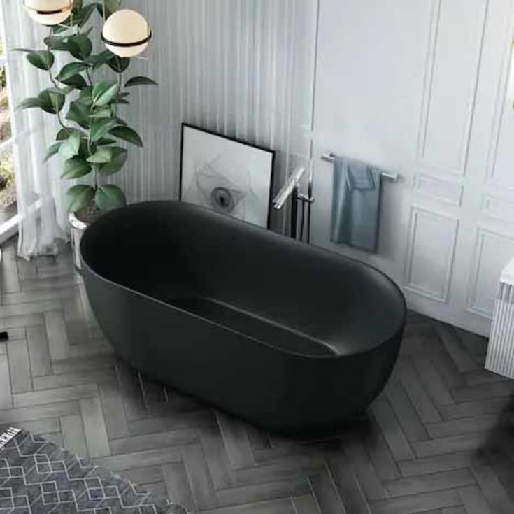 Bathlife Soft badekar, 160x75 cm, svart