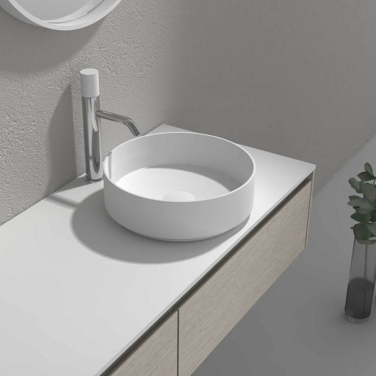 Bathlife Geist toppmontert servant, Ø38 cm, hvit