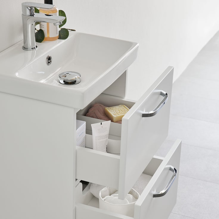 Bathlife Yster møbelpakke, med servant, 42x32x55 cm, hvit