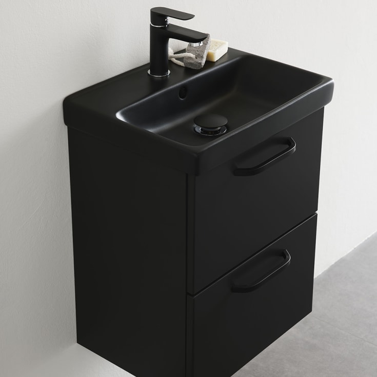 Bathlife Yster møbelpakke, med servant, 42x32x55 cm, sort
