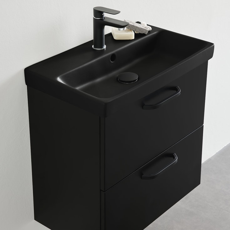 Bathlife Yster møbelpakke, med servant, 56x32x55 cm, sort