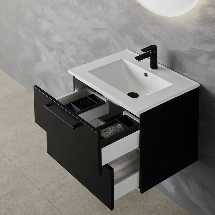 Bathlife Lust møbelpakke, med servant, 61x46,5x48 cm, sort