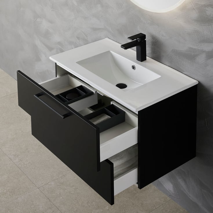 Bathlife Lust møbelpakke, med servant, 81x46,5x48 cm, sort