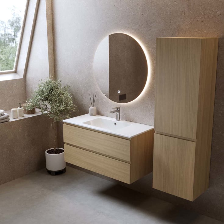Bathlife Eufori møbelpakke, med servant, 101x46,5x50 cm, eik