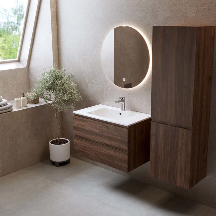 Bathlife Eufori møbelpakke, med servant, 81x46,5x50 cm, valnøtt
