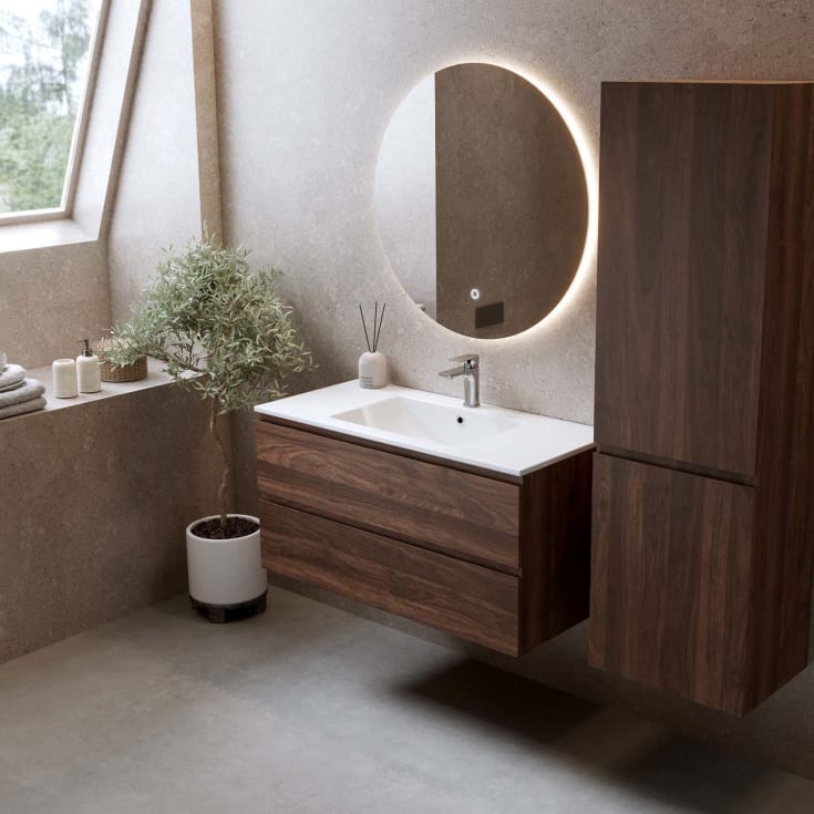 Bathlife Eufori møbelpakke, med servant, 101x46,5x50 cm, valnøtt