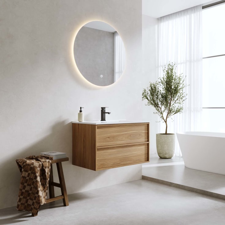 Bathlife Charm møbelpakke, med servant, 81x46,5x52 cm, eik