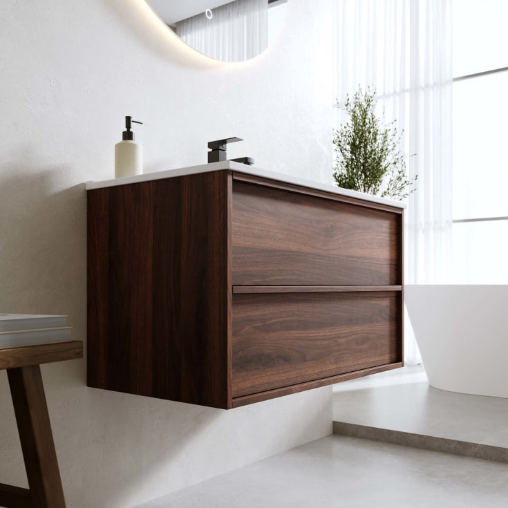 Bathlife Charm møbelpakke, med servant, 81x46,5x52 cm, valnøtt