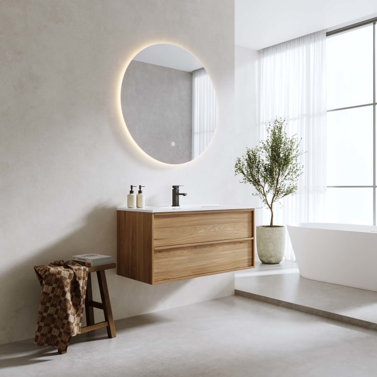Bathlife Charm møbelpakke, med servant, 101x46,5x52 cm, eik