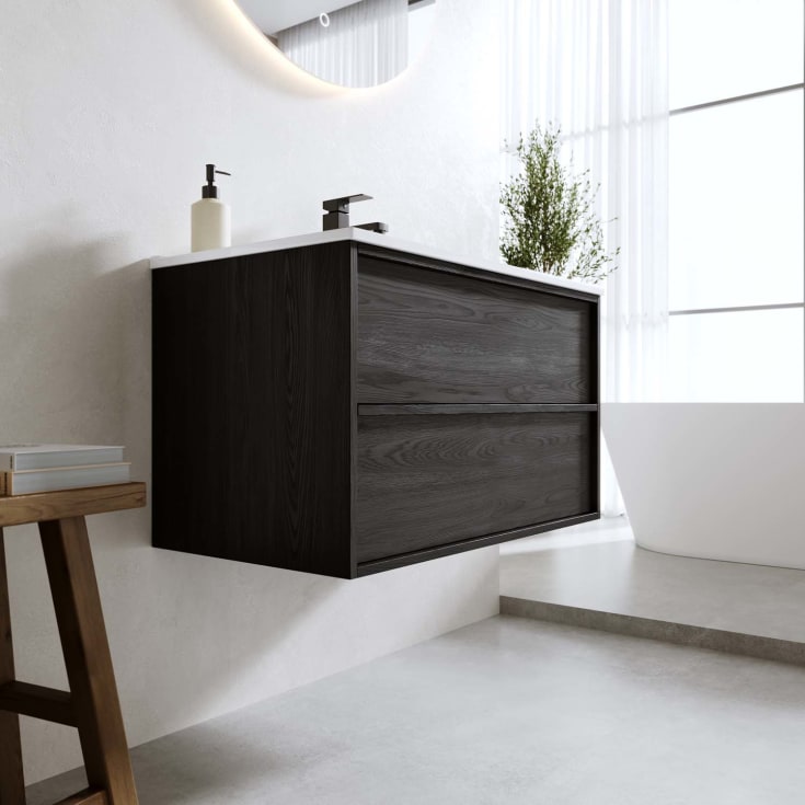 Bathlife Charm møbelpakke, med servant, 81x46,5x52 cm, sort eik