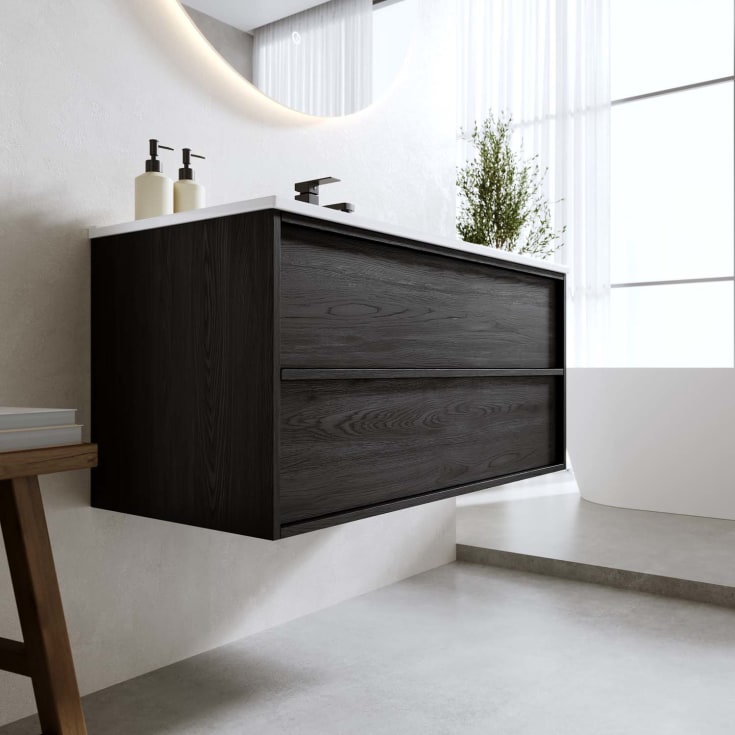 Bathlife Charm møbelpakke, med servant, 101x46,5x52 cm, sort eik