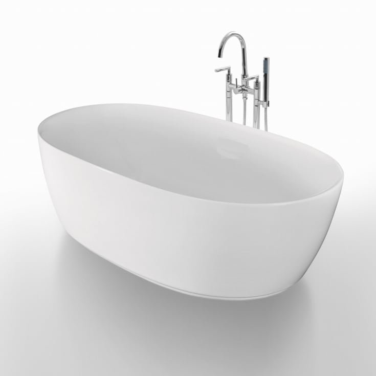 Bathlife Oval badekar, 160x79 cm, hvit