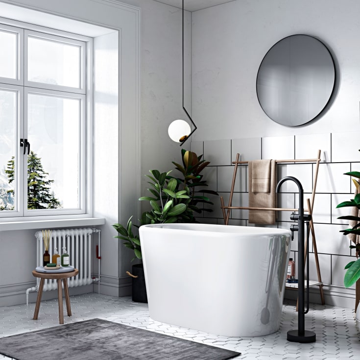 Bathlife Ideal badekar, 130x65 cm, hvit
