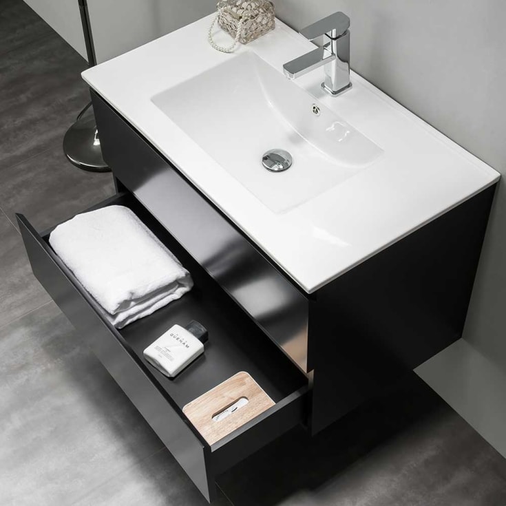 Bathlife Eufori møbelpakke, med servant, 80x46x50 cm, sort