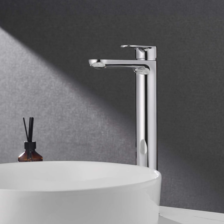 Bathlife Lyster servantbatteri, uten bunnventil, høy modell, krom