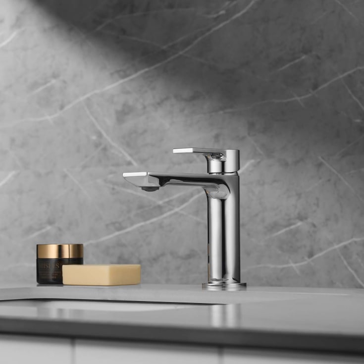 Bathlife Skimra servantbatteri, uten bunnventil, krom