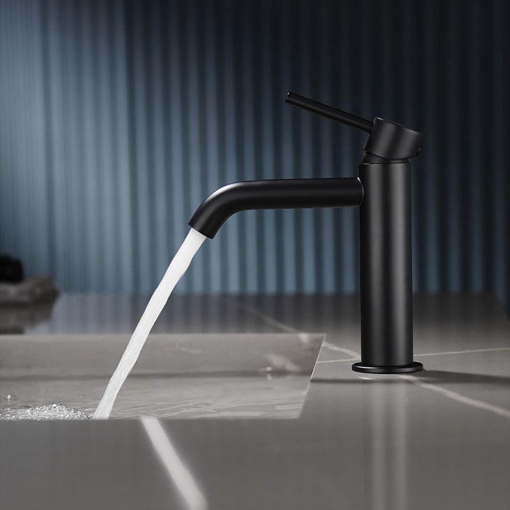 Bathlife Prima servantbatteri, uten bunnventil, sort matt
