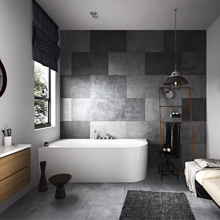 Bathlife Själsro A697 badekar, 180x82 cm, venstre, hvit