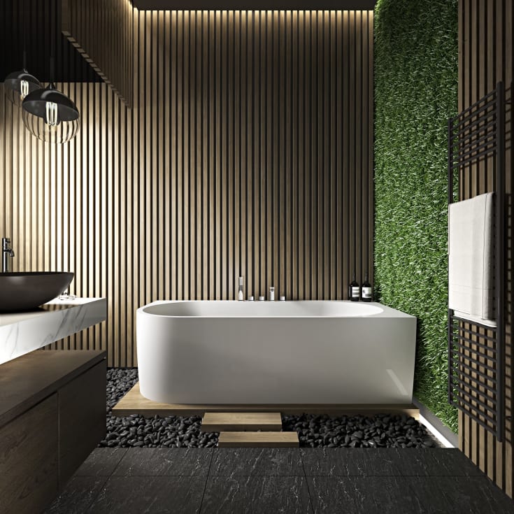 Bathlife Själsro badekar, 180x82 cm, hvit