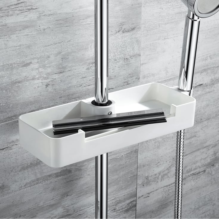 Bathlife Belasta såpekurv for dusjstang, 29x11 cm, hvit