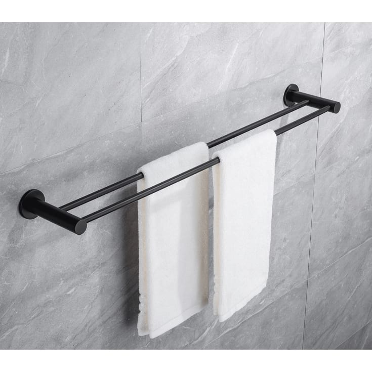 Bathlife Avlasta hånkdklestang dobbel, 60 cm, sort matt