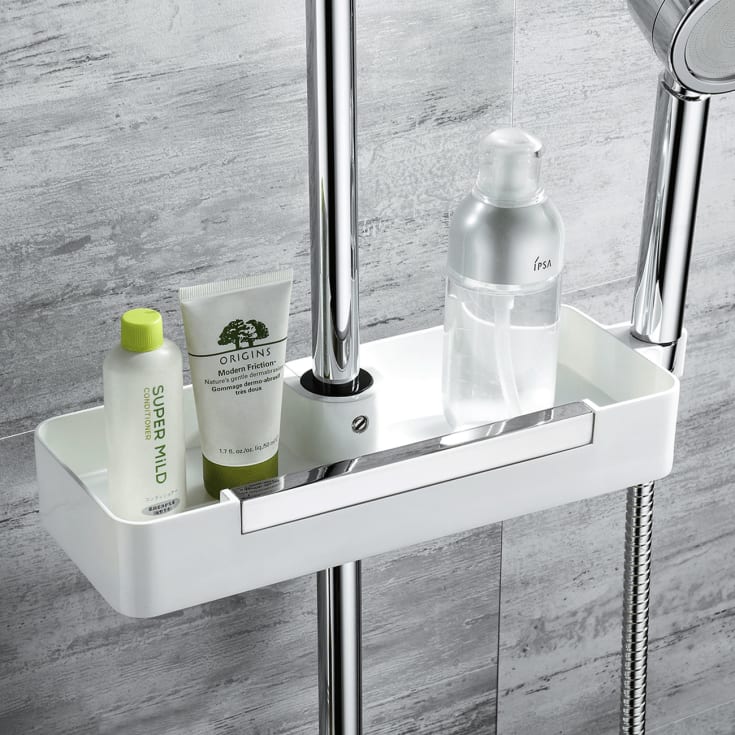 Bathlife Belasta såpekurv for dusjstang, 29x11 cm, hvit
