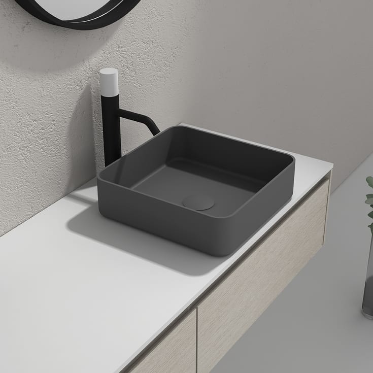 Bathlife Stark toppmontert servant, 38x38 cm, grå
