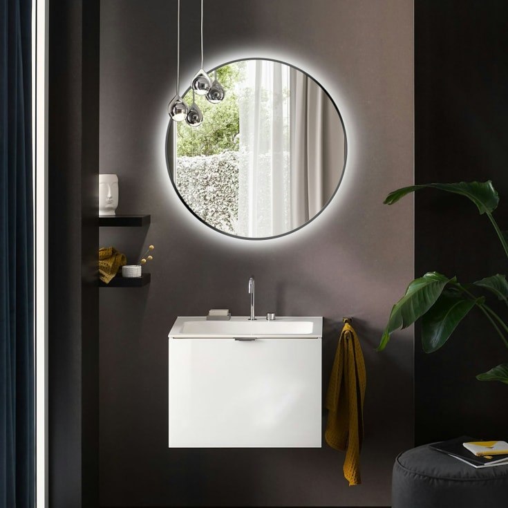 Bathlife Spira speil med lys, 80x80 cm