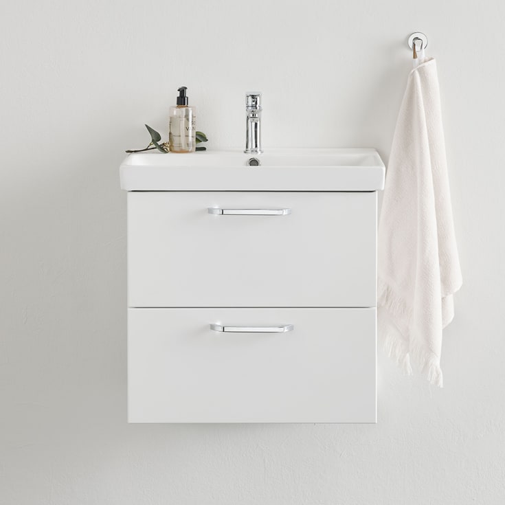 Bathlife Yster møbelpakke, med servant, 56x32x55 cm, hvit