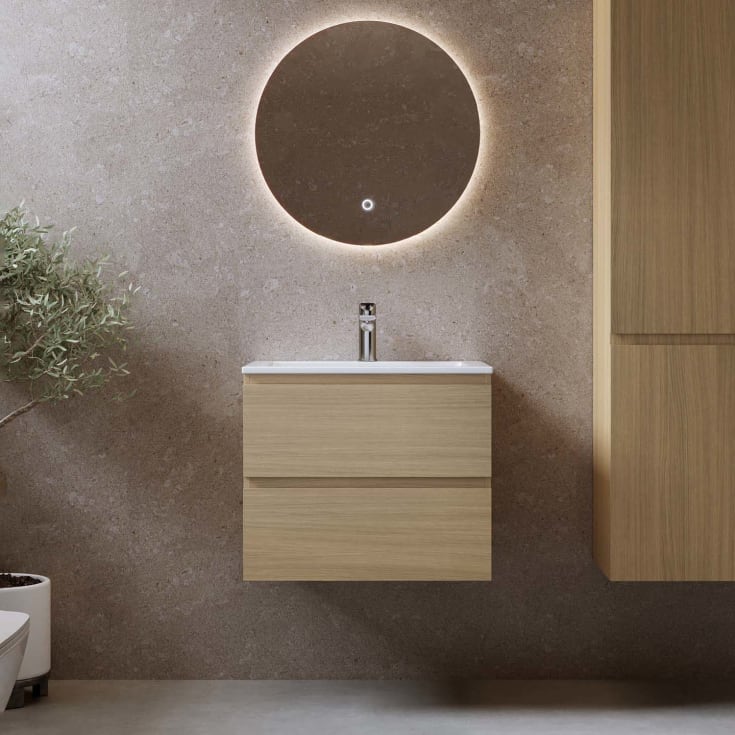 Bathlife Eufori møbelpakke, med servant, 61x46,5x50 cm, lys eik