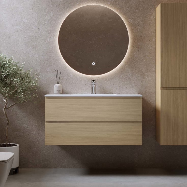 Bathlife Eufori møbelpakke, med servant, 101x46,5x50 cm, eik