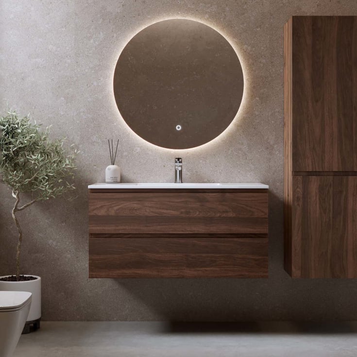 Bathlife Eufori møbelpakke, med servant, 101x46,5x50 cm, valnøtt