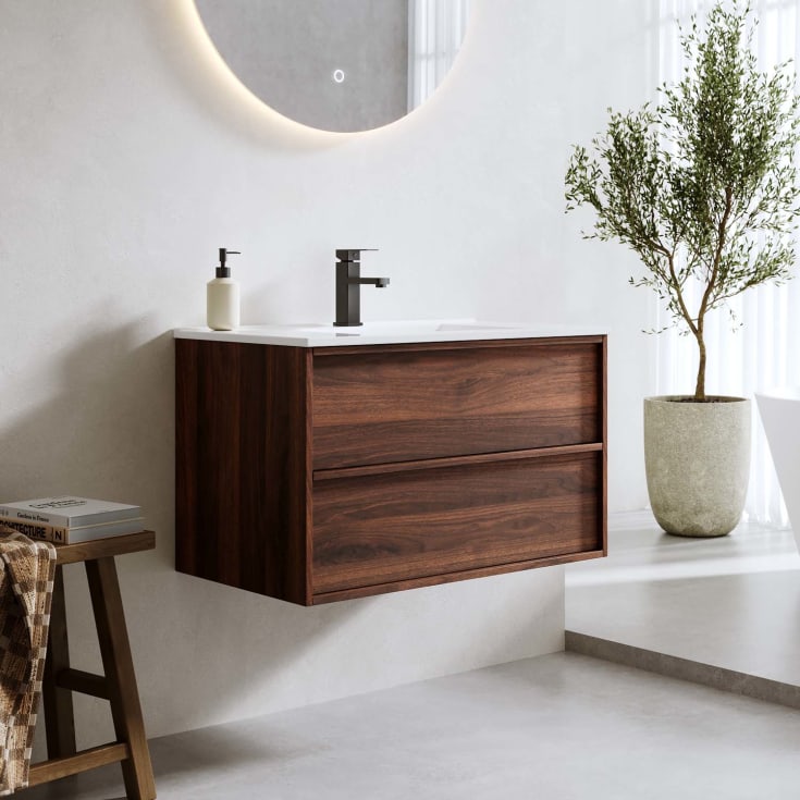 Bathlife Charm møbelpakke, med servant, 81x46,5x52 cm, valnøtt