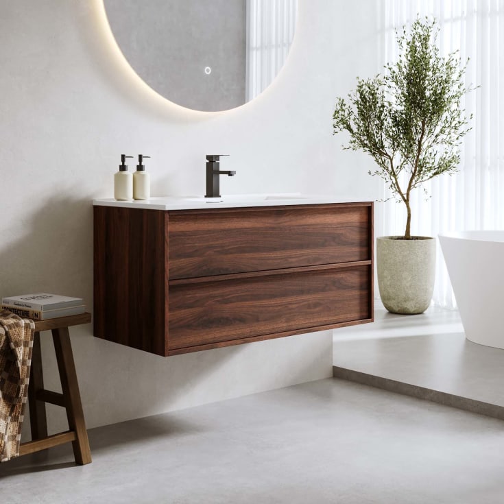 Bathlife Charm møbelpakke, med servant, 101x46,5x52 cm, valnøtt