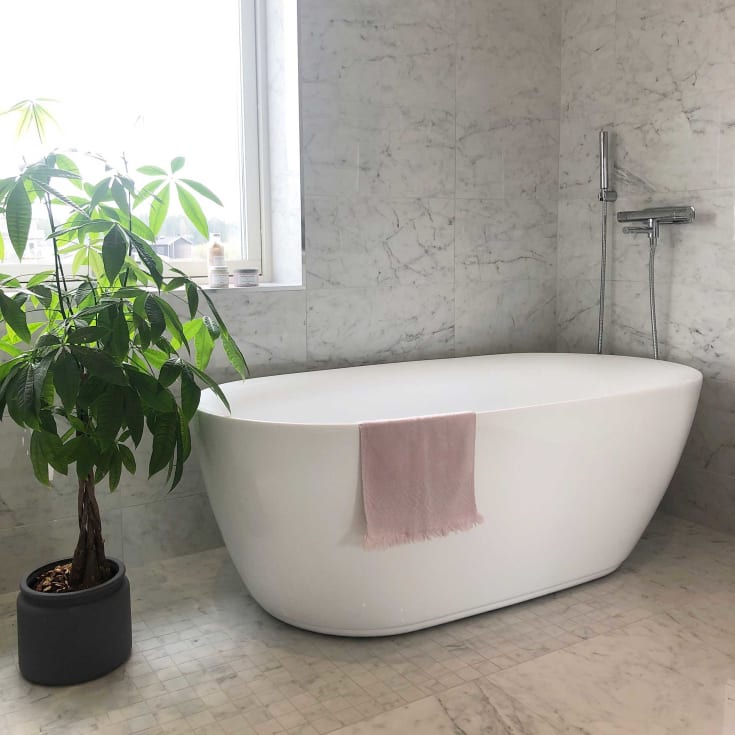 Bathlife Oval badekar, 160x79 cm, hvit