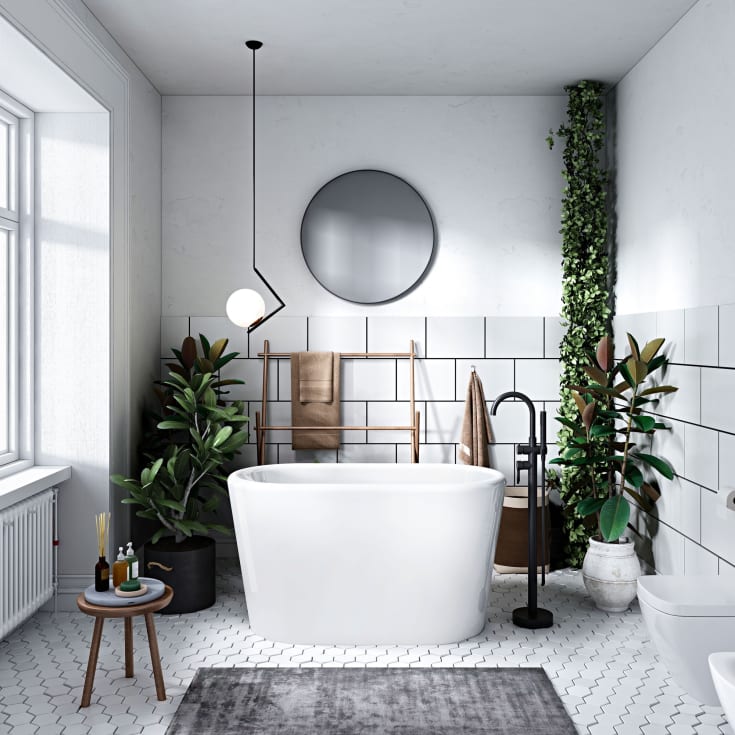 Bathlife Ideal badekar, 130x65 cm, hvit