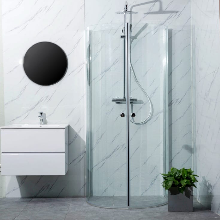 Bathlife Mitt dusjhjørne, 92x77,5 cm, klart glass, aluminium profil