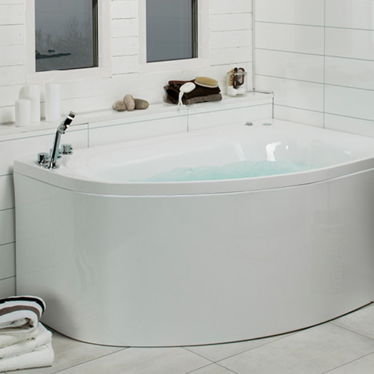 Bathlife Trivsam boblebad premium, 160 cm, venstre, hvit