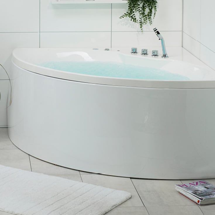 Bathlife Rofylld boblebad plus, 140 cm, hjørne, hvit