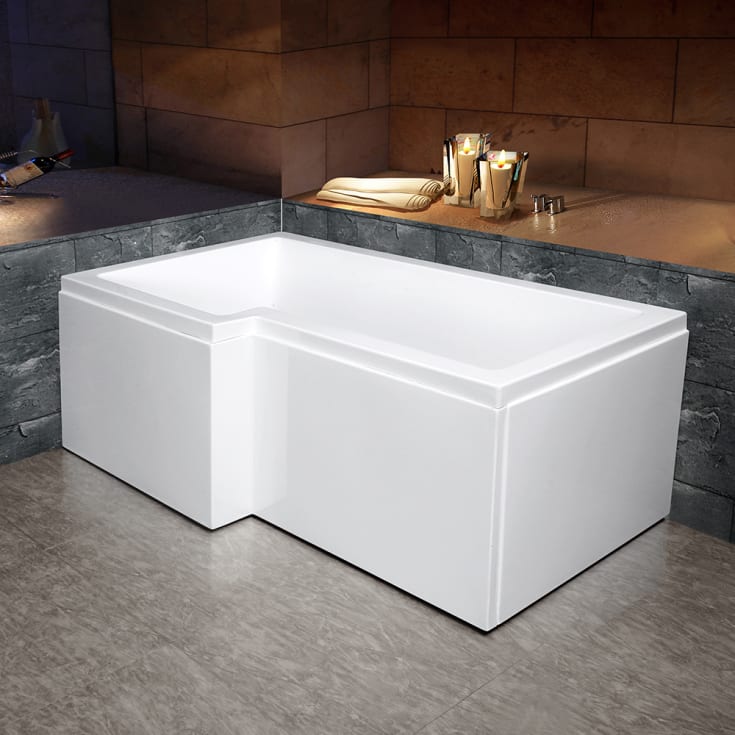 Bathlife Behag badekar, 151x86 cm, venstre, hvit