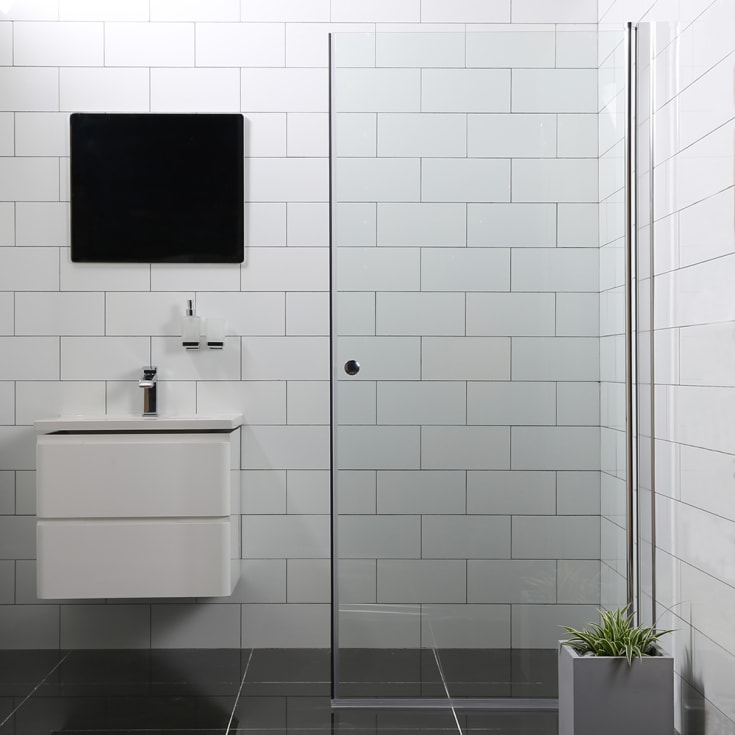 Bathlife Allsidig dusjdør, 90 cm, klart glass, krom profil