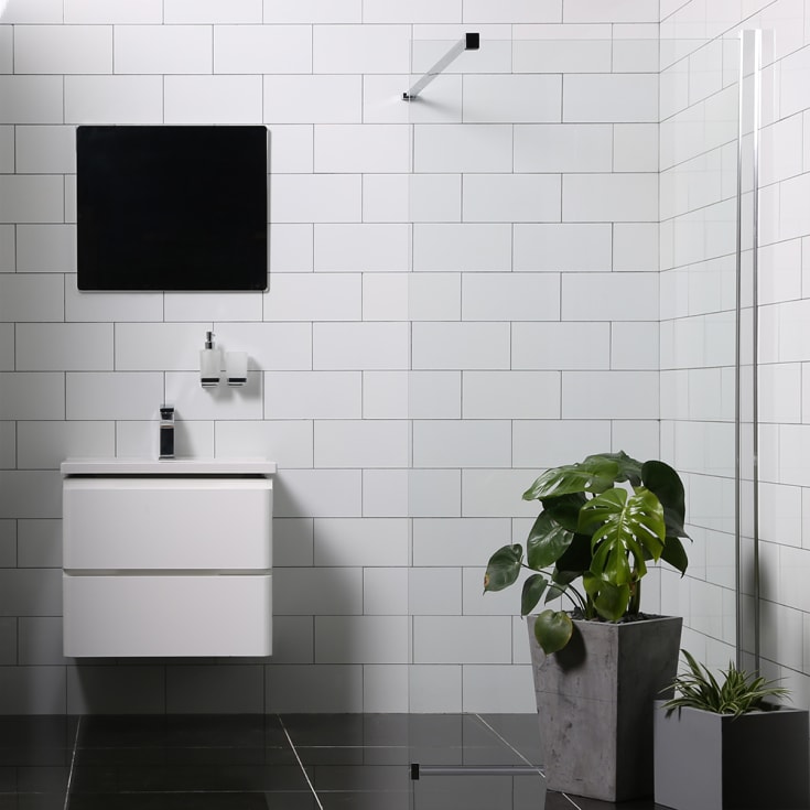 Bathlife Allsidig dusjvegg, 90 cm, klart glass, krom profil