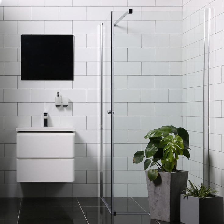 Bathlife Allsidig dusjhjørne, 100x100 cm, klart glass, sølv profil
