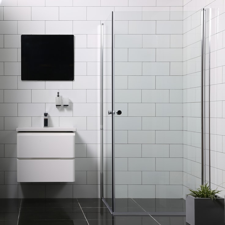 Bathlife Allsidig dusjhjørne, 100x70 cm, klart glass, sølv profil